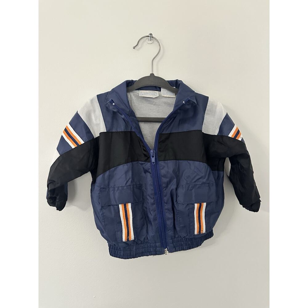 Vintage Toddler Boys Windbreaker Jacket - Basic Editions 12 Months Navy
